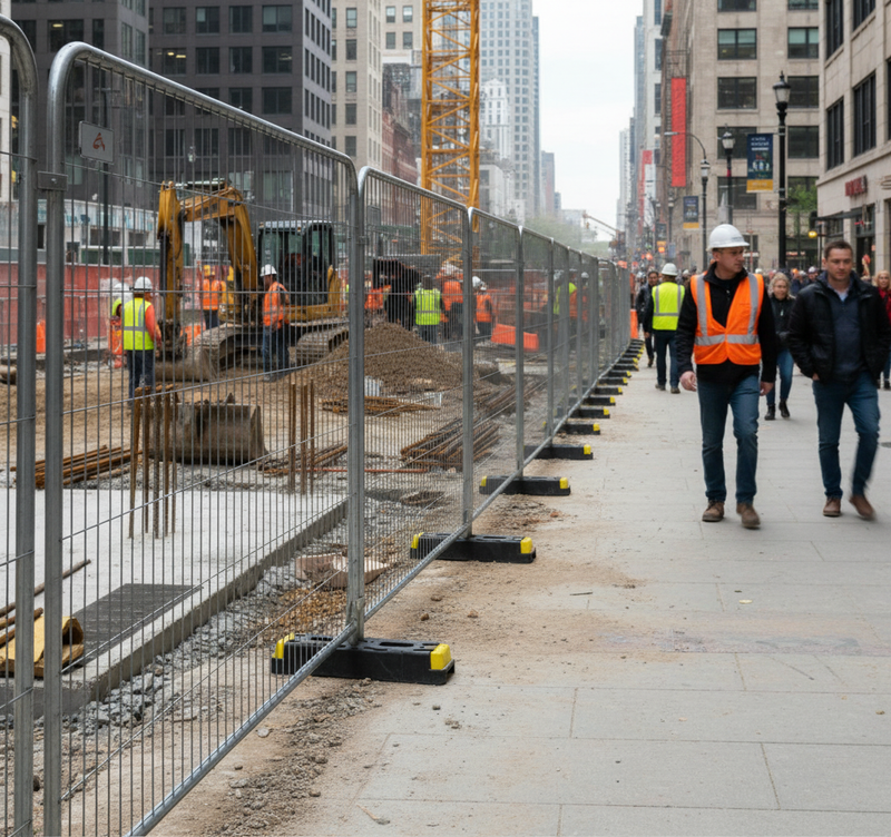 Dark Gray 10 x Round Top Heavy Duty Temporary Fencing Panels