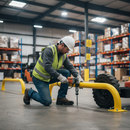 Dim Gray Heavy Duty Straight Galvanised Wheel Guide Barrier for Precise Vehicle Reversing