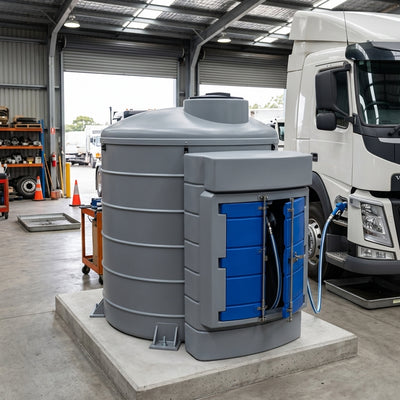 3500L AdBlue Dispensing Tank with Bund and Lockable Cabinet