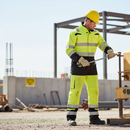 Light Gray Premium Hi-Vis Two-Tone Coverall - Saturn Yellow and Black