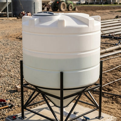 4900 Litre 45° Conical Polyethylene Tank with 2" Drainage