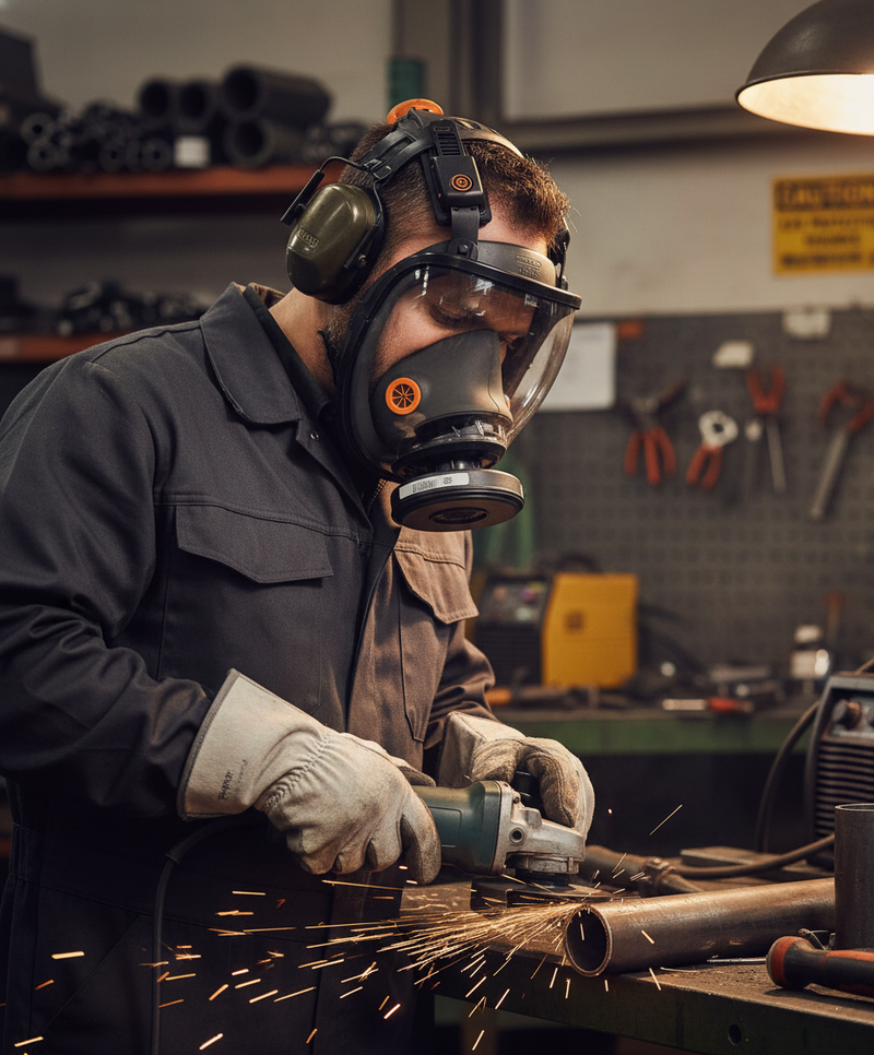 Dark Slate Gray Premium Respiratory Full Face Mask with Rotor Adjustment System