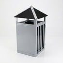 107 litre steel park litter bin with lid and security lock (view 2)