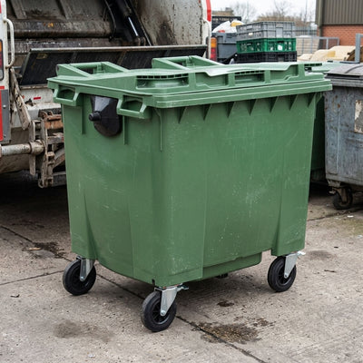 1100 litre standard four-wheeled bin polyethylene