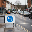 Light Slate Gray Left Turn Ahead Premium Metal Sign Face - 750mm for Traffic Control