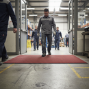 Slate Gray Machine Washable Premium 9mm Mat - Red for Heavy Use Areas