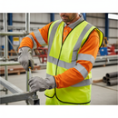 Rosy Brown Premium Hi-Visibility Waistcoat/Vest - Bulk Pack of 100, Saturn Yellow