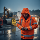 Dark Slate Gray High-Visibility Foul Weather Jacket - Premium Protection in Orange