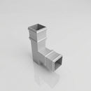 72x72mm Traditional Square Aluminium Downpipe Branches — RAL 9006 / 92.5 Degrees