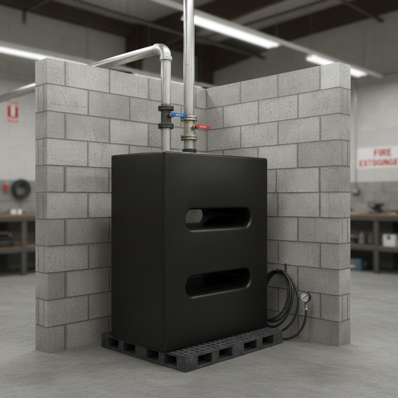 Dim Gray Premium Tall Rectangular 650 Litre Baffled Water Storage Tank