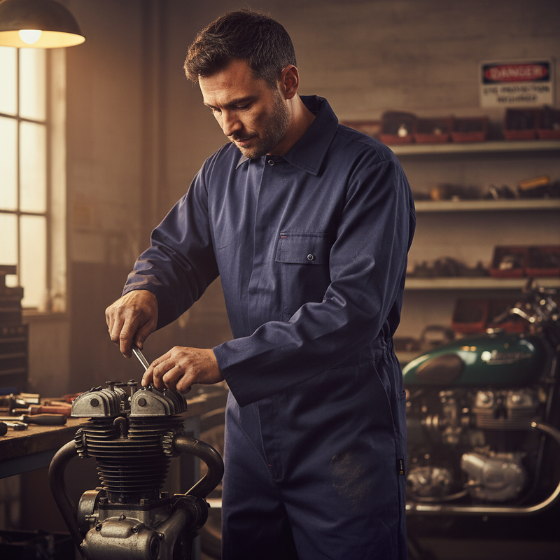 Dark Slate Gray Heavy Duty Cotton Drill Boilersuit with Concealed Stud Front