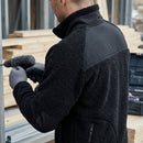 Two-Layer Pile Work Jacket with Chest Pocket - Black