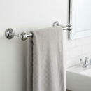 Light Gray Premium Chrome Towel Rail End Hanging Bracket - Heavy Duty Support