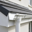 Moulded Ogee Gutter Outlet 76mm Diameter 125 x 100mm — RAL 9016 (in use)