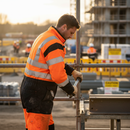 Dim Gray Premium Hi-Vis Two-Tone Coverall - Orange and Black for Safety