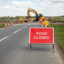 Slate Gray High-Performance Road Closed Metal Sign 1050 x 750mm for Safety