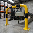 1200 x 1500mm steel collision protection guard, yellow