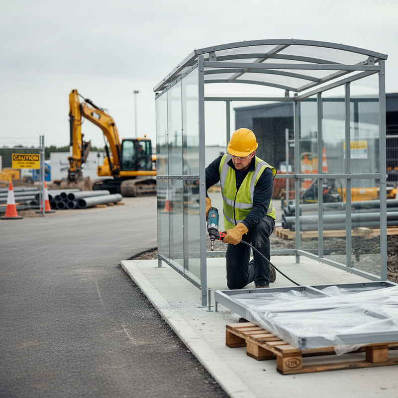 Gray Premium Shelter with Clear PETG Cladding - Versatile Sizes from 1m to 5m