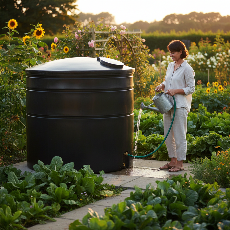 Dark Slate Gray Large 7200 Litre Non-Potable Cylindrical Storage Water Tank - Heavy Duty