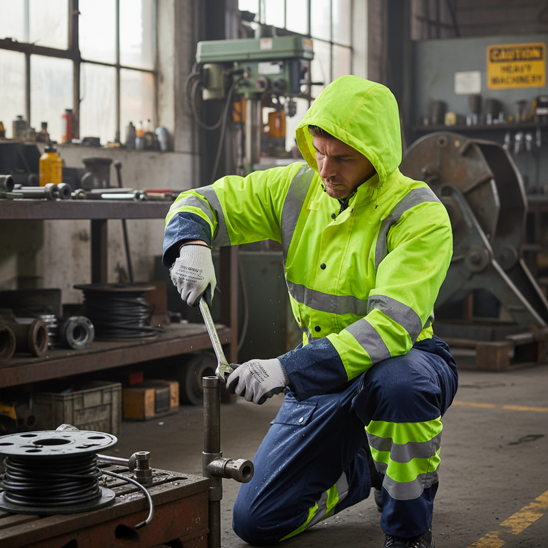 Dark Slate Gray Premium Two Tone Hi-Vis Thermal Waterproof Coveralls