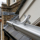 Half Round Aluminium Gutter Fascia Bracket 125mm — RAL 9006 (in use)