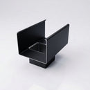Aluminium Box Gutter Outlet 72×72mm to 135×100mm — Textured Black