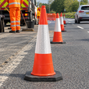 Two-Part Traffic Cone with Reflective Sleeve - 1000mm Orange