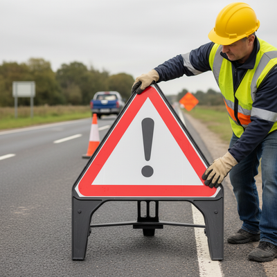 Premium 750mm Triangle Road Sign - Durable and Safe Design