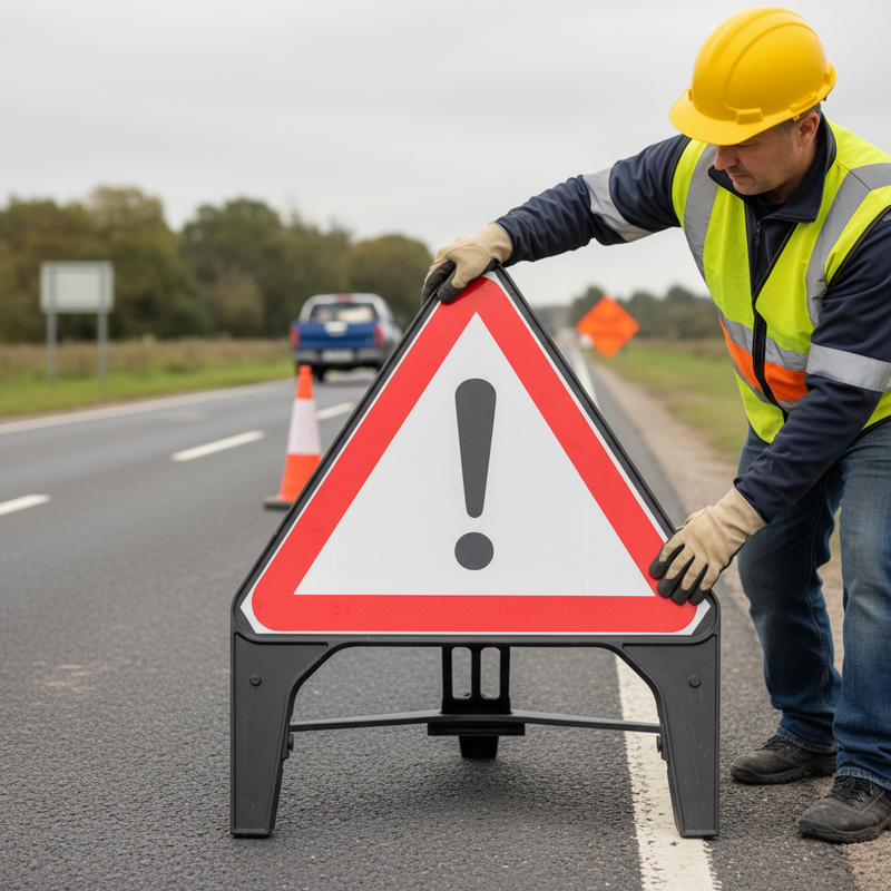 Slate Gray Premium 750mm Triangle Road Sign - Durable and Safe Design