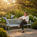 Dark Olive Green Premium Steel Seat for Public Areas - Heavy Duty Design