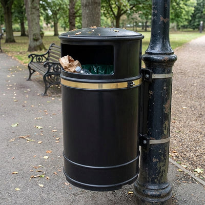 40 Litre Post Mountable Litter Bin Victorian Style Polyethylene