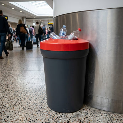 95 Litre Open-Top Recycling Bin, D-Shaped Profile, Polyethylene