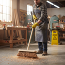 Dim Gray Premium 12" Coco Broom and Handle for Effective Cleaning