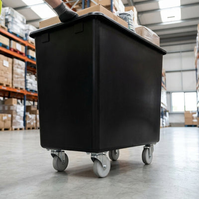 425 Litre Recycled Tapered Truck – Black Polyethylene