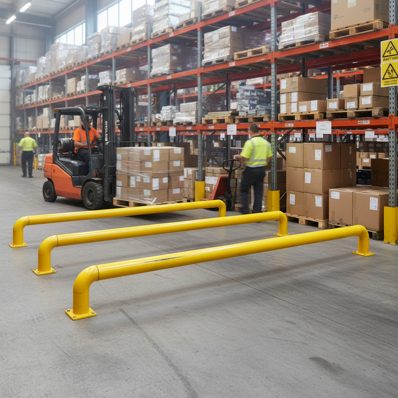 Rosy Brown Heavy Duty Raised Collision Bars for Industrial Protection