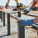 Gray Premium Metal End Cap for 25mm Square Tubes - High Quality Finish