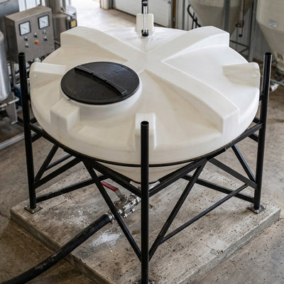1500 Litre 45° Cone Tank, UV Polyethylene, 2" Drainage