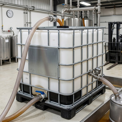 1000 Litre Reconditioned Opaque White IBC, Plastic Pallet, Grade A