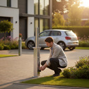 Dim Gray Premium Retractable Telescopic Round Parking Post - 500mm