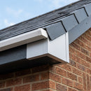 L Return Aluminium Fascia Board Gable Box Ends — RAL 9006 (in use)