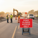 Rosy Brown Road Closed Access Only Quick-Fit Sign Face for Temporary Use