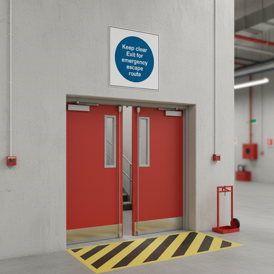 Premium Keep Clear Exit Sign for Emergency Escape Route