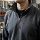 Half Zip Work Sweatshirt with Ribbed Hems - Steel Grey