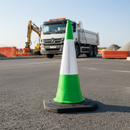 Light Slate Gray Premium 1 Metre 2-Piece Traffic Cone for Safety and Visibility