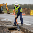 Light Slate Gray Premium Insulated Drainer Treaded Shovel for Soil Conditions