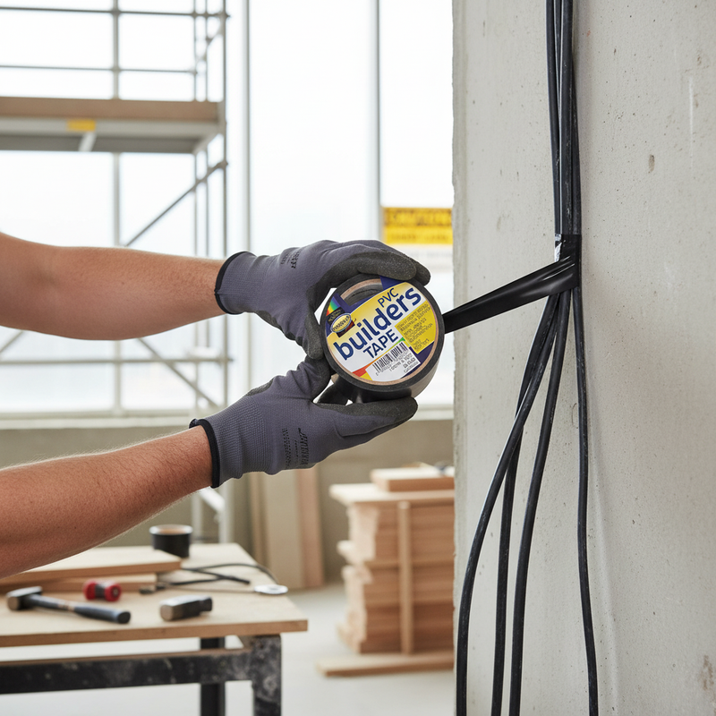 Gray High-Performance PVC Builders Tape 33m for Sealing and Masking