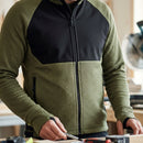 Thermal Midlayer Work Jacket with Softshell Panels - Khaki Green/Black