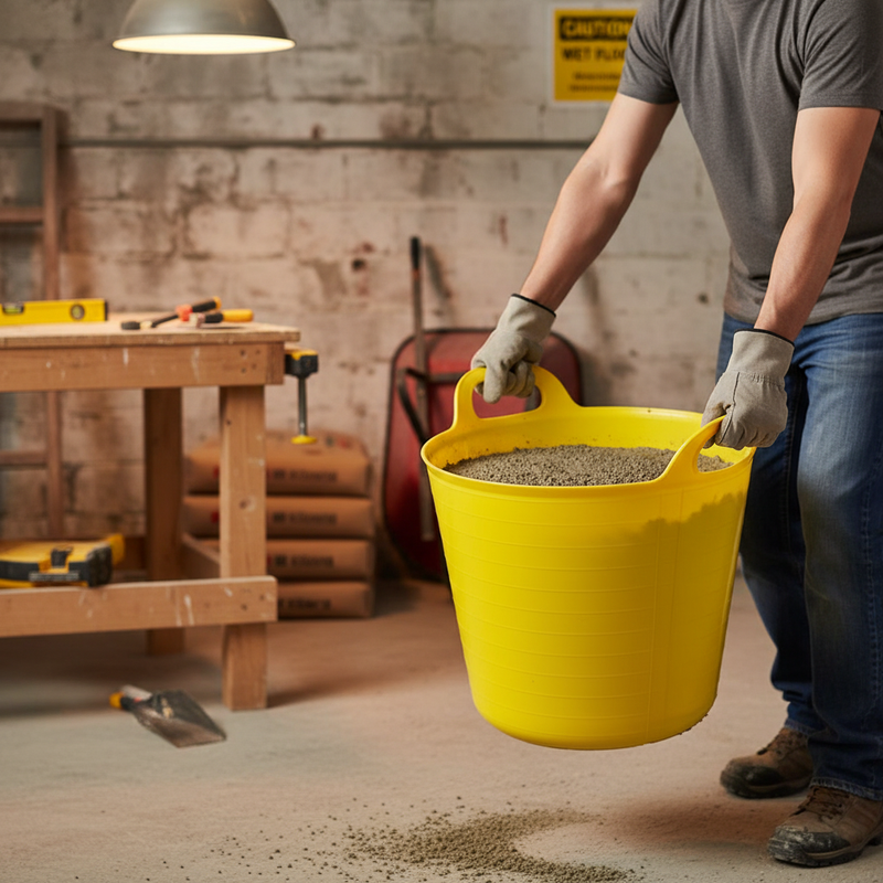 Dim Gray Heavy Duty Flexible Tub 26L for Construction and Gardening