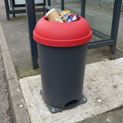 Open Top Plastic Litter Bin, 50 Litre Capacity