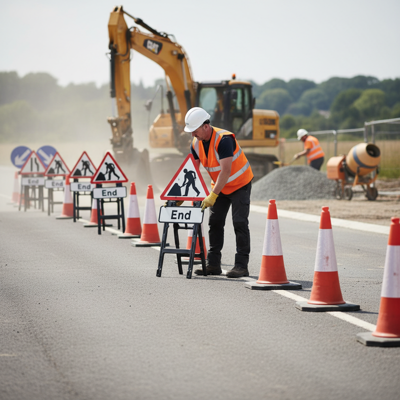 Gray Premium Quick Fit Road Sign Package - Chapter 8 Compliant - 750mm Signs